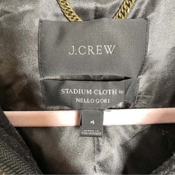 J. CREW Chateau Parka Italian Stadium Cloth Wool Black - Picture 5 of 7